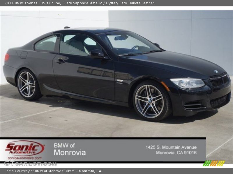 Black Sapphire Metallic / Oyster/Black Dakota Leather 2011 BMW 3 Series 335is Coupe