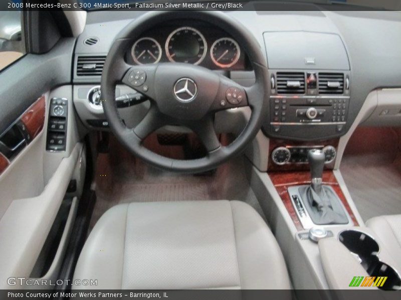 Palladium Silver Metallic / Grey/Black 2008 Mercedes-Benz C 300 4Matic Sport