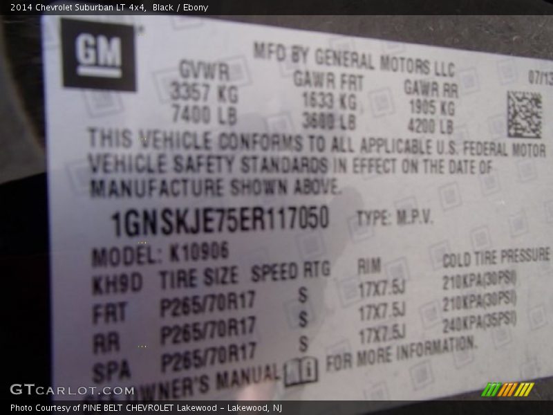 Black / Ebony 2014 Chevrolet Suburban LT 4x4
