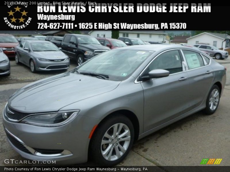 Billet Silver Metallic / Black 2015 Chrysler 200 Limited