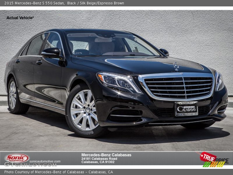Black / Silk Beige/Espresso Brown 2015 Mercedes-Benz S 550 Sedan
