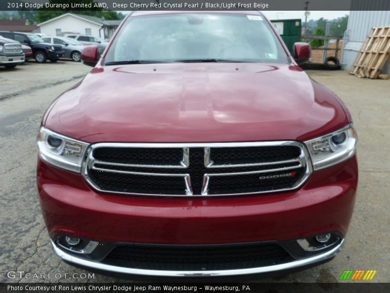 Deep Cherry Red Crystal Pearl / Black/Light Frost Beige 2014 Dodge Durango Limited AWD