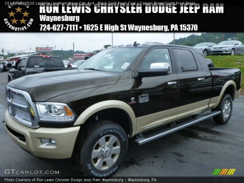 Black Gold Pearl Coat / Canyon Brown/Light Frost Beige 2014 Ram 2500 Laramie Longhorn Mega Cab 4x4
