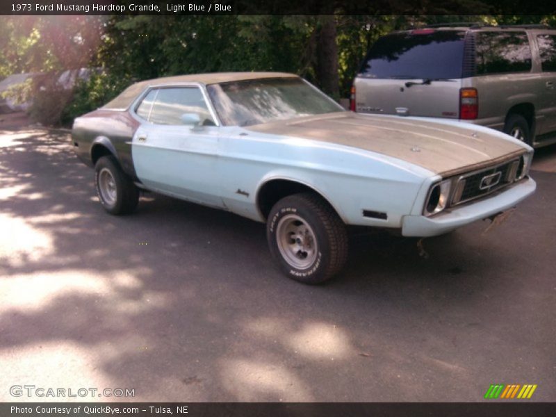 Light Blue / Blue 1973 Ford Mustang Hardtop Grande