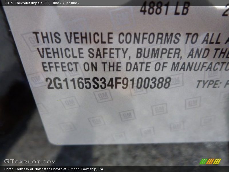 Black / Jet Black 2015 Chevrolet Impala LTZ