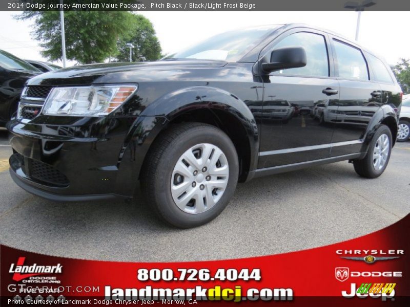 Pitch Black / Black/Light Frost Beige 2014 Dodge Journey Amercian Value Package