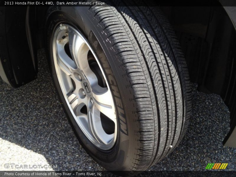 Dark Amber Metallic / Beige 2013 Honda Pilot EX-L 4WD