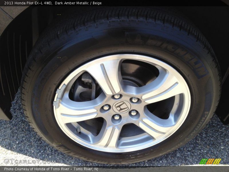 Dark Amber Metallic / Beige 2013 Honda Pilot EX-L 4WD
