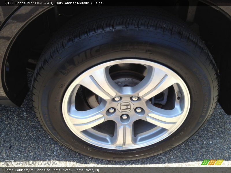 Dark Amber Metallic / Beige 2013 Honda Pilot EX-L 4WD