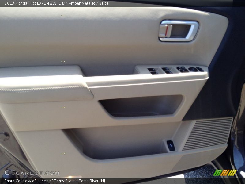 Dark Amber Metallic / Beige 2013 Honda Pilot EX-L 4WD