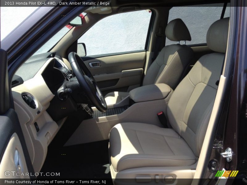 Dark Amber Metallic / Beige 2013 Honda Pilot EX-L 4WD