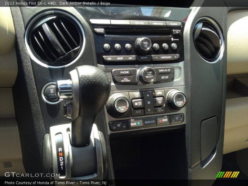 Dark Amber Metallic / Beige 2013 Honda Pilot EX-L 4WD