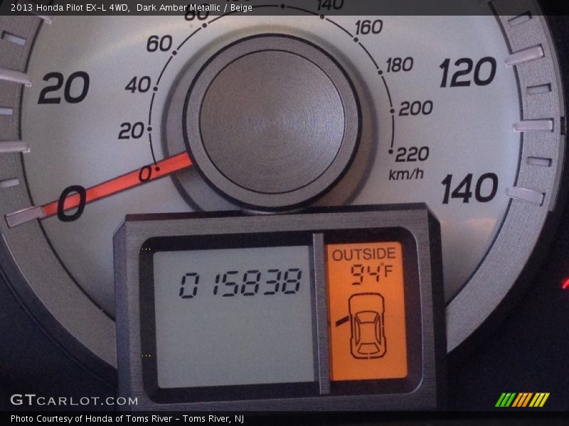Dark Amber Metallic / Beige 2013 Honda Pilot EX-L 4WD
