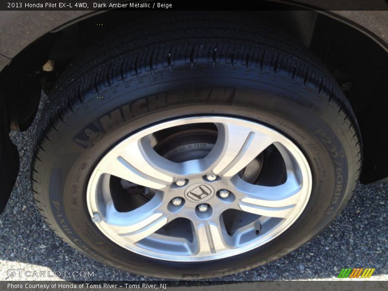 Dark Amber Metallic / Beige 2013 Honda Pilot EX-L 4WD