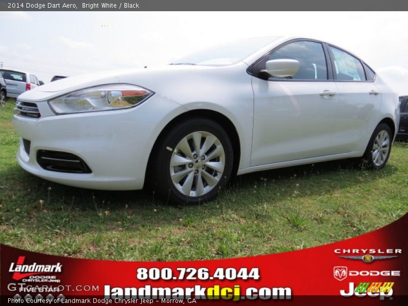 Bright White / Black 2014 Dodge Dart Aero