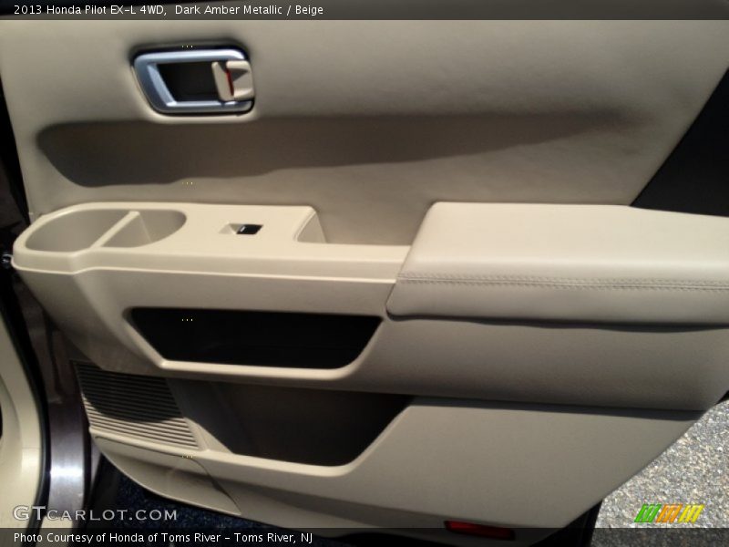 Dark Amber Metallic / Beige 2013 Honda Pilot EX-L 4WD