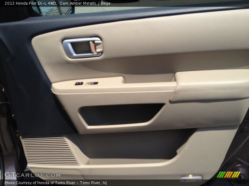 Dark Amber Metallic / Beige 2013 Honda Pilot EX-L 4WD