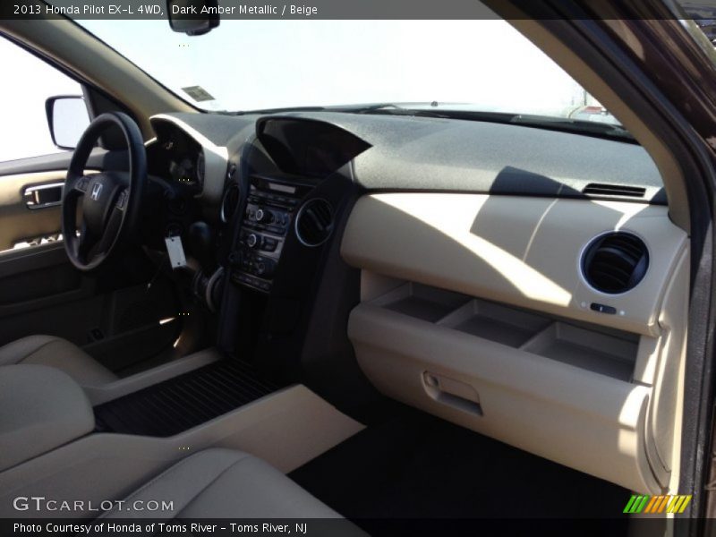 Dark Amber Metallic / Beige 2013 Honda Pilot EX-L 4WD