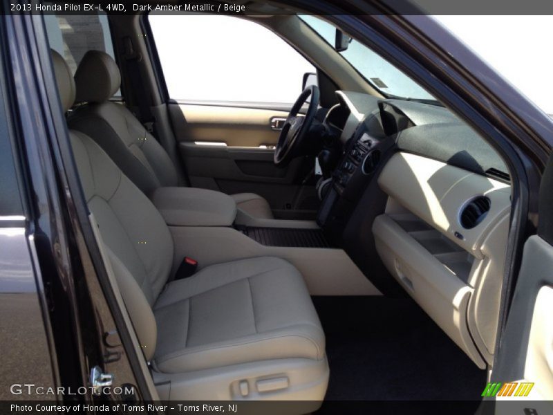 Dark Amber Metallic / Beige 2013 Honda Pilot EX-L 4WD