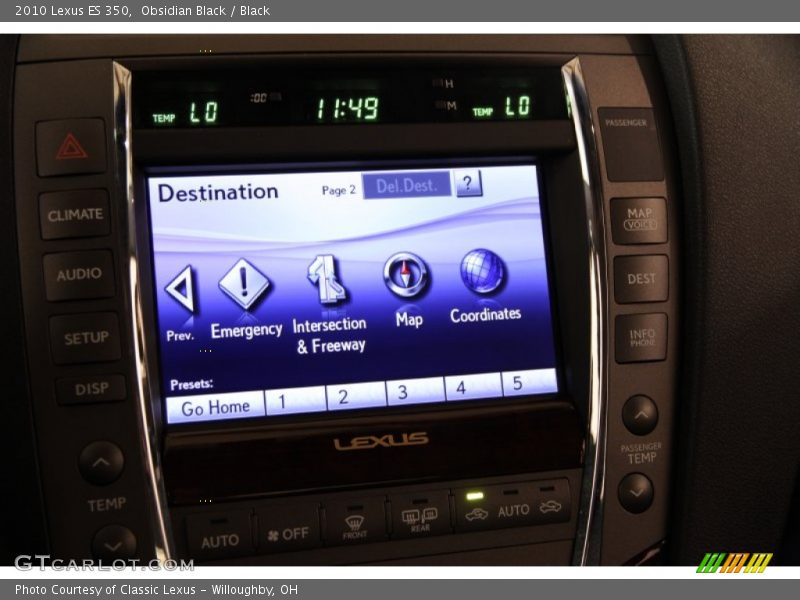 Obsidian Black / Black 2010 Lexus ES 350