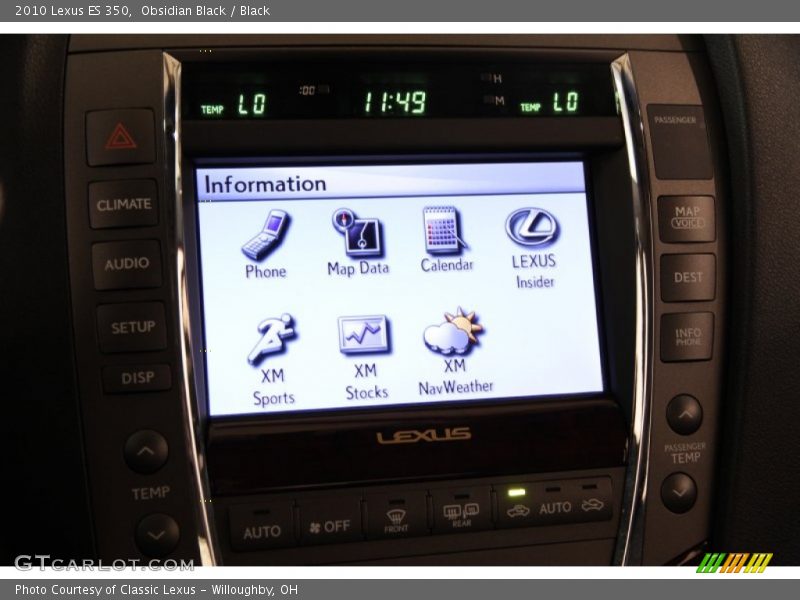 Obsidian Black / Black 2010 Lexus ES 350
