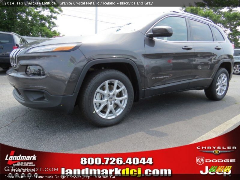 Granite Crystal Metallic / Iceland - Black/Iceland Gray 2014 Jeep Cherokee Latitude