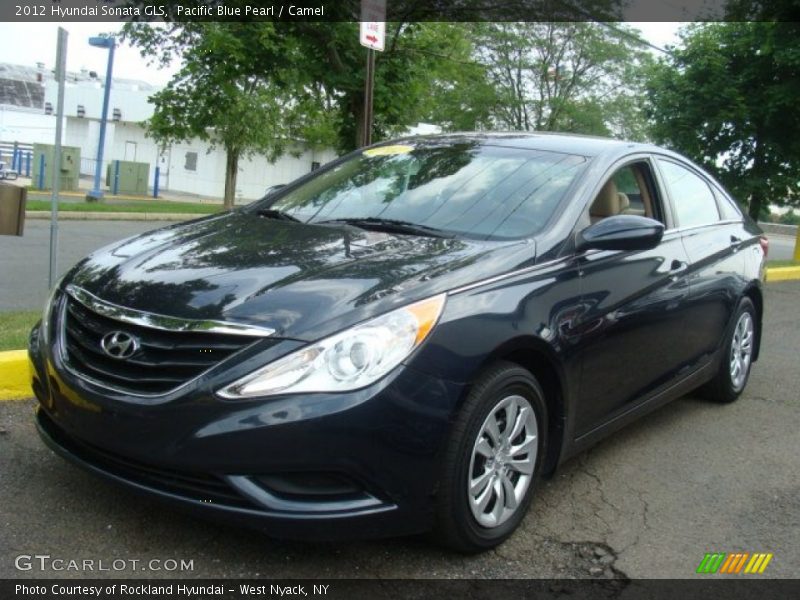 Pacific Blue Pearl / Camel 2012 Hyundai Sonata GLS