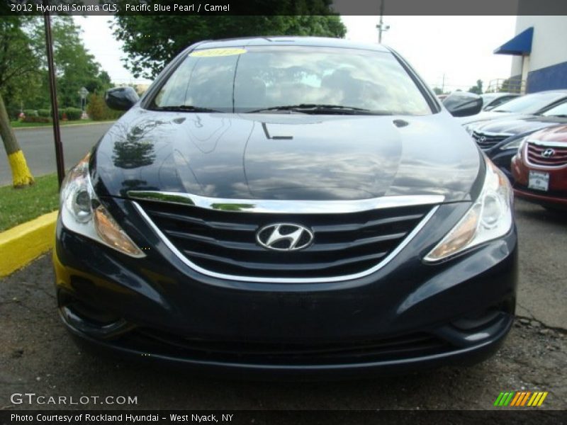 Pacific Blue Pearl / Camel 2012 Hyundai Sonata GLS