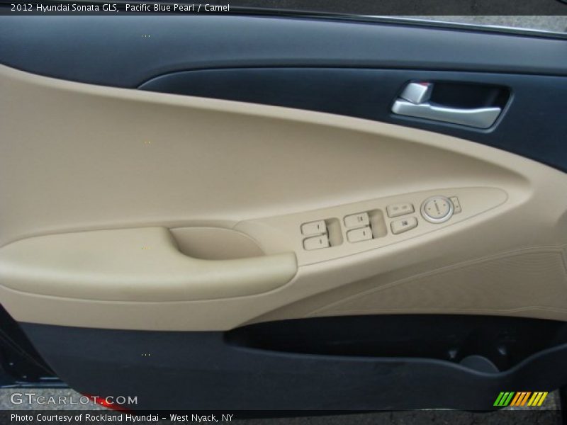 Pacific Blue Pearl / Camel 2012 Hyundai Sonata GLS