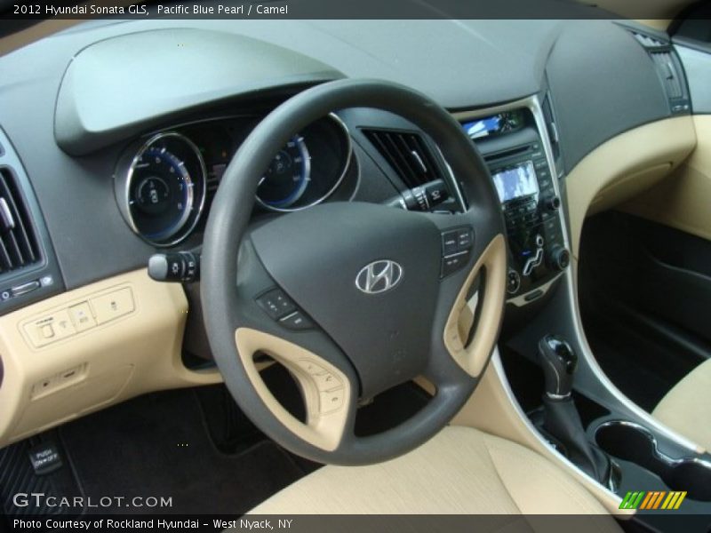 Pacific Blue Pearl / Camel 2012 Hyundai Sonata GLS