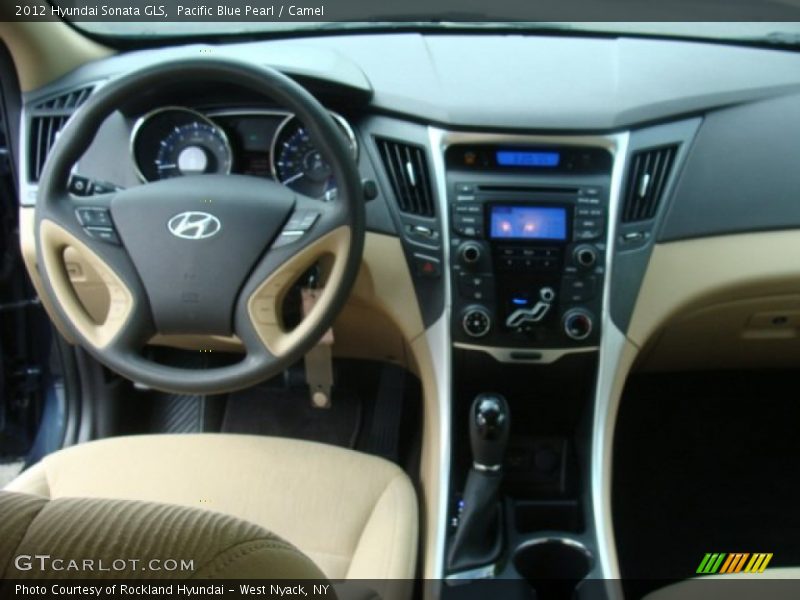 Pacific Blue Pearl / Camel 2012 Hyundai Sonata GLS