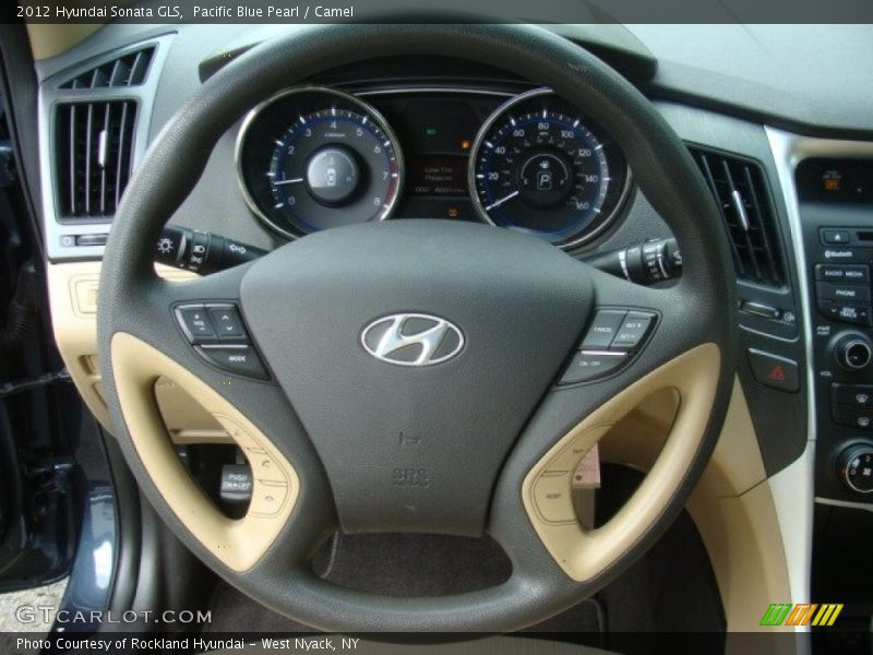 Pacific Blue Pearl / Camel 2012 Hyundai Sonata GLS