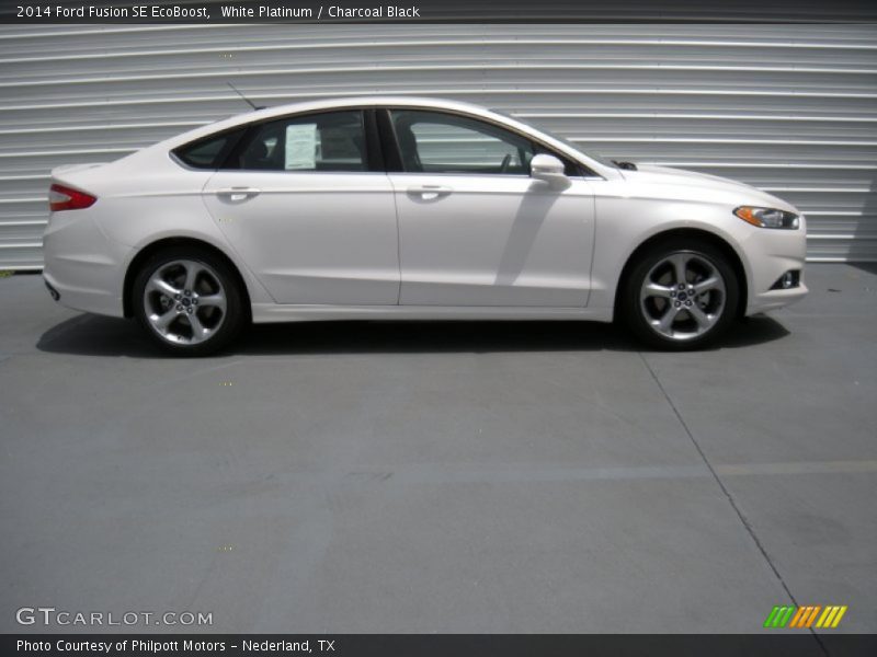 White Platinum / Charcoal Black 2014 Ford Fusion SE EcoBoost