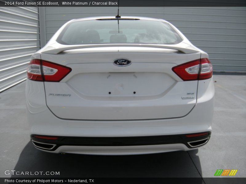 White Platinum / Charcoal Black 2014 Ford Fusion SE EcoBoost