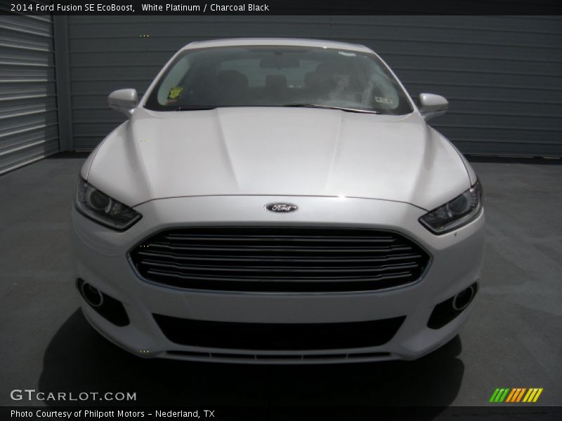 White Platinum / Charcoal Black 2014 Ford Fusion SE EcoBoost