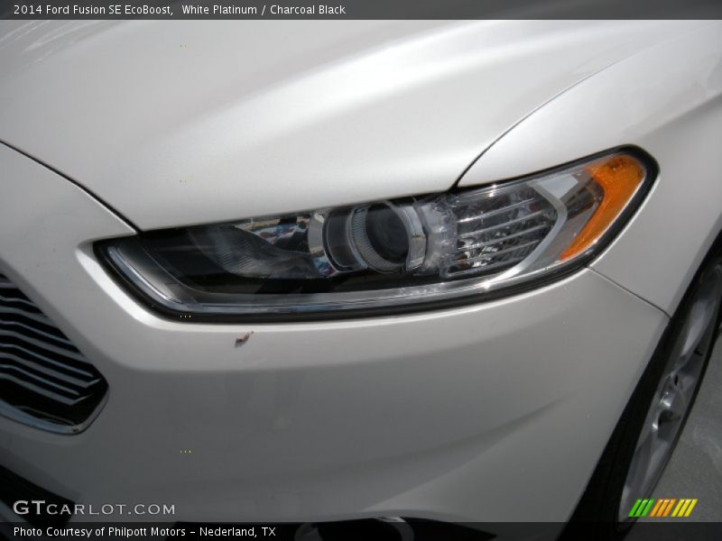 White Platinum / Charcoal Black 2014 Ford Fusion SE EcoBoost