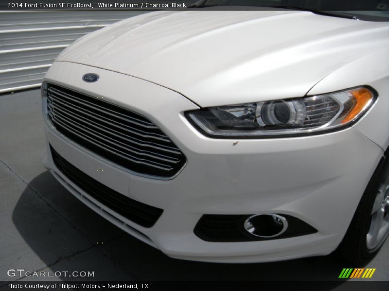 White Platinum / Charcoal Black 2014 Ford Fusion SE EcoBoost