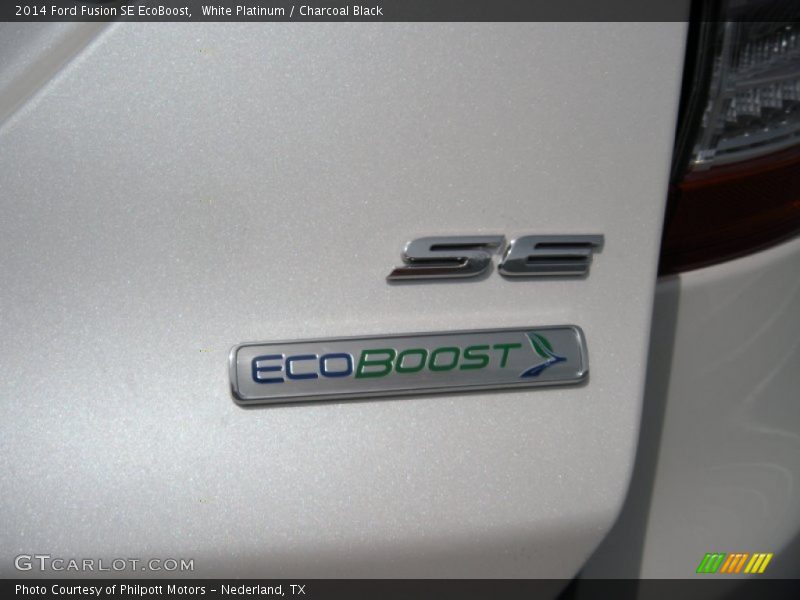 White Platinum / Charcoal Black 2014 Ford Fusion SE EcoBoost