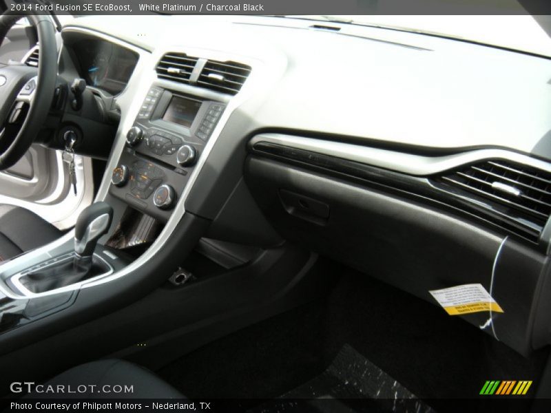 White Platinum / Charcoal Black 2014 Ford Fusion SE EcoBoost