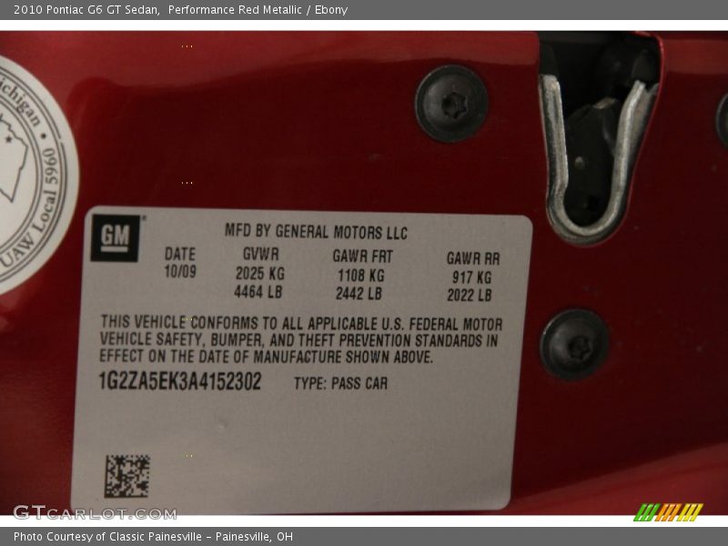 Performance Red Metallic / Ebony 2010 Pontiac G6 GT Sedan