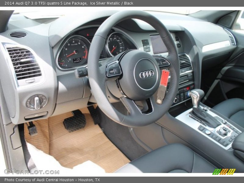 Ice Silver Metallic / Black 2014 Audi Q7 3.0 TFSI quattro S Line Package