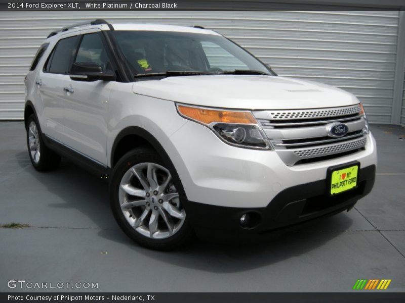 White Platinum / Charcoal Black 2014 Ford Explorer XLT