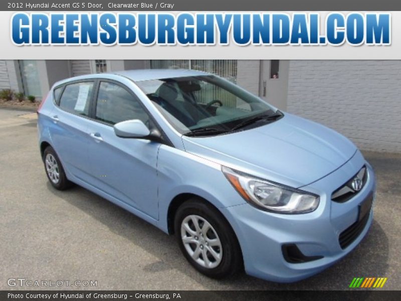 Clearwater Blue / Gray 2012 Hyundai Accent GS 5 Door