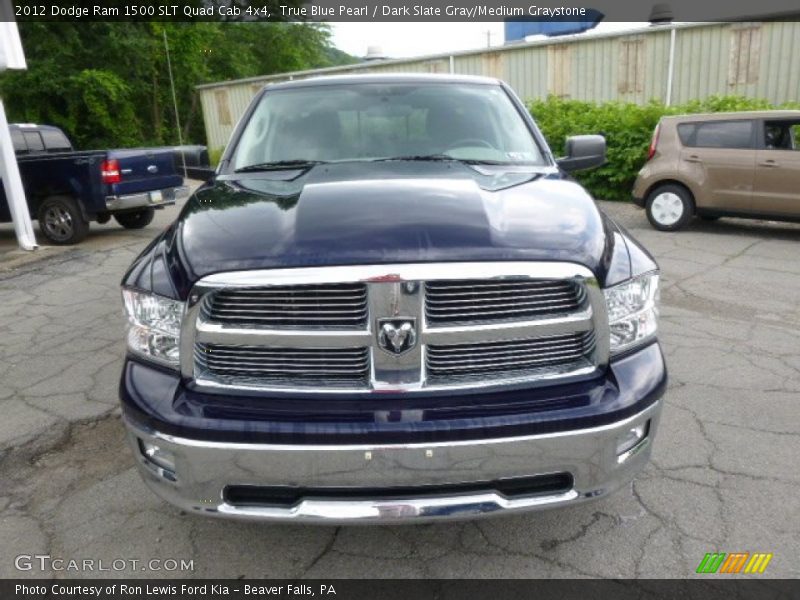 True Blue Pearl / Dark Slate Gray/Medium Graystone 2012 Dodge Ram 1500 SLT Quad Cab 4x4