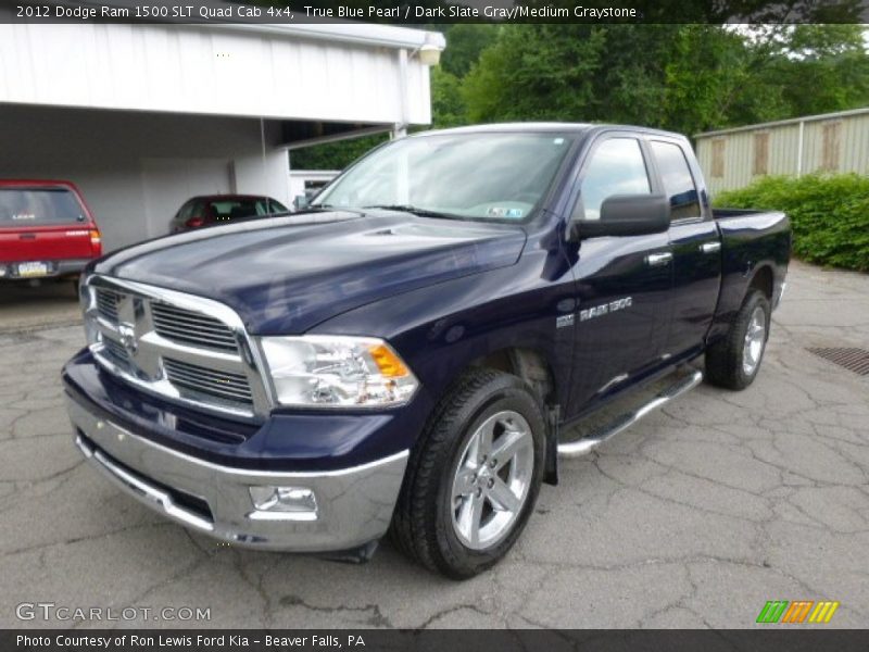 True Blue Pearl / Dark Slate Gray/Medium Graystone 2012 Dodge Ram 1500 SLT Quad Cab 4x4