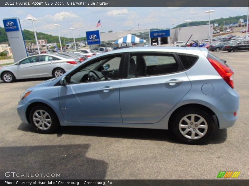 Clearwater Blue / Gray 2012 Hyundai Accent GS 5 Door