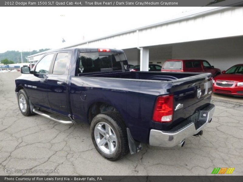 True Blue Pearl / Dark Slate Gray/Medium Graystone 2012 Dodge Ram 1500 SLT Quad Cab 4x4