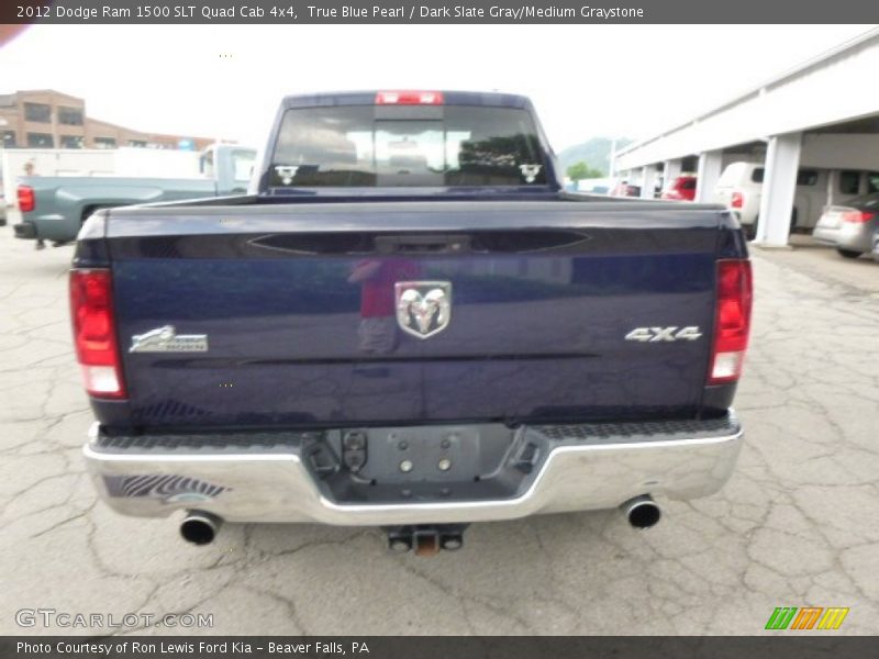 True Blue Pearl / Dark Slate Gray/Medium Graystone 2012 Dodge Ram 1500 SLT Quad Cab 4x4