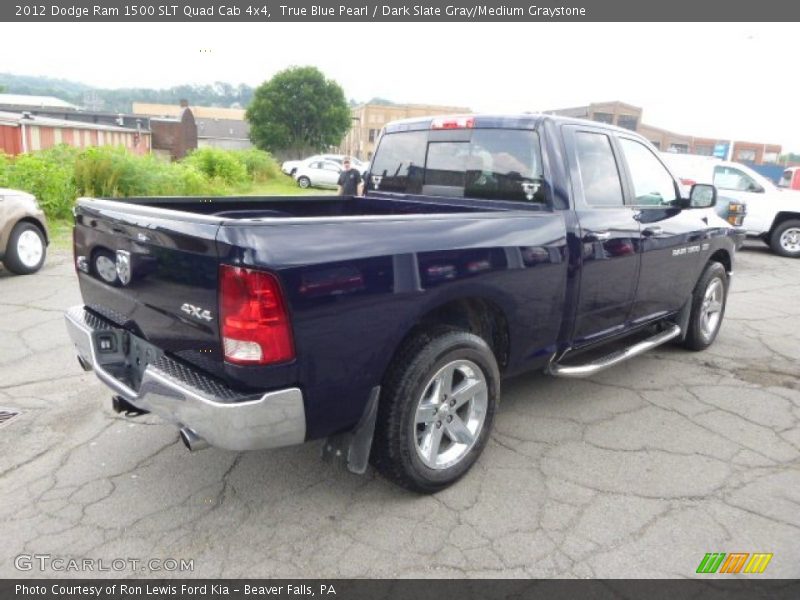 True Blue Pearl / Dark Slate Gray/Medium Graystone 2012 Dodge Ram 1500 SLT Quad Cab 4x4