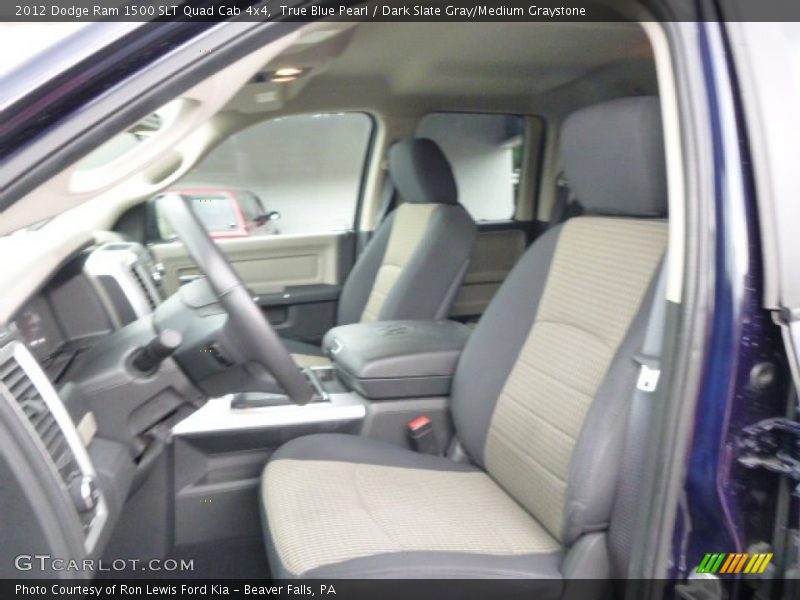 True Blue Pearl / Dark Slate Gray/Medium Graystone 2012 Dodge Ram 1500 SLT Quad Cab 4x4